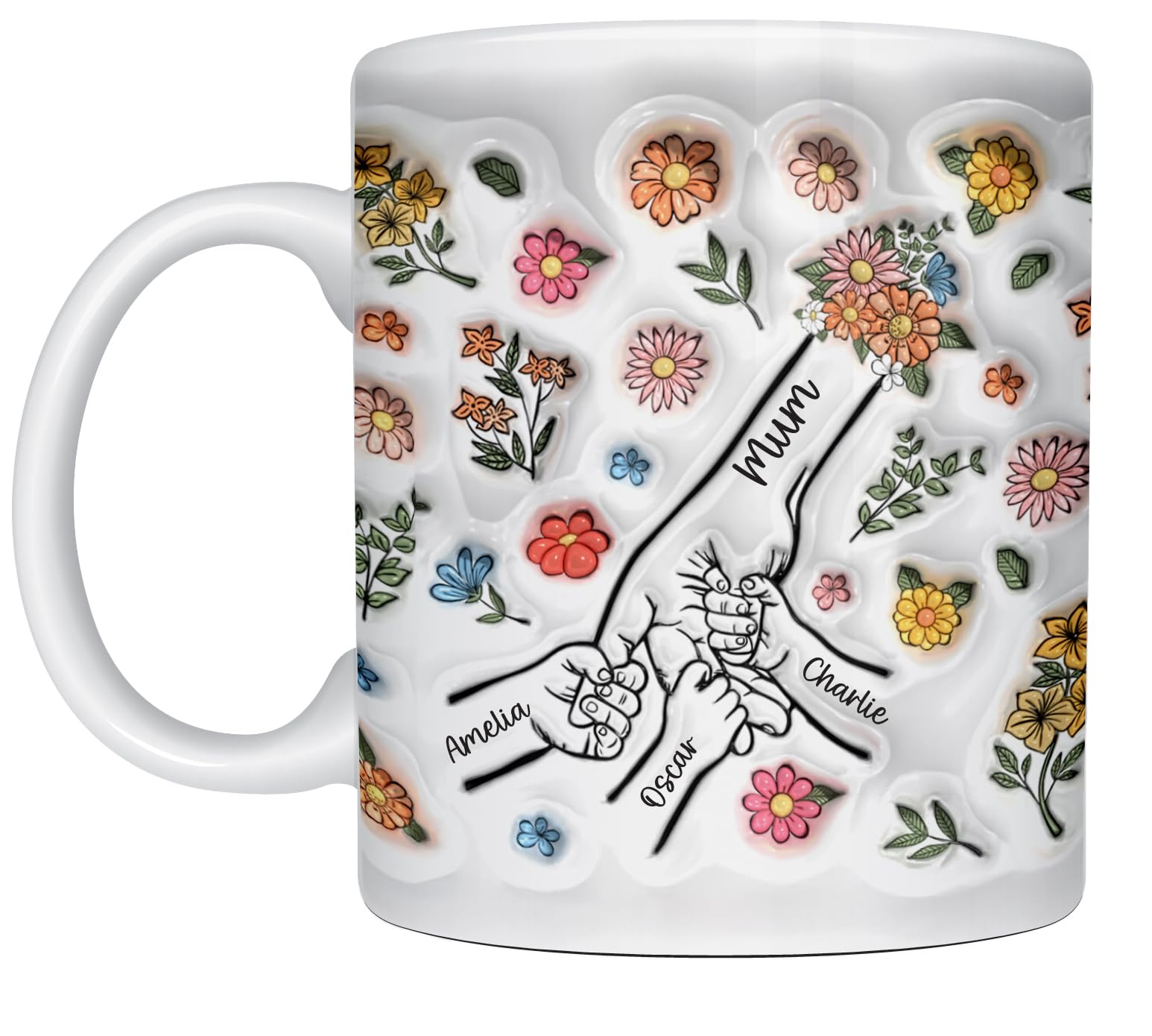 Star Online Personalised Mothers Day Mugs Gifts for Mum from Daughter & Son 11oz Ceramic Coffee Cup Birthday Presents You'll Always Be My Best Tea Nan Grandma Novelty Mug (Mum & Kids 1)