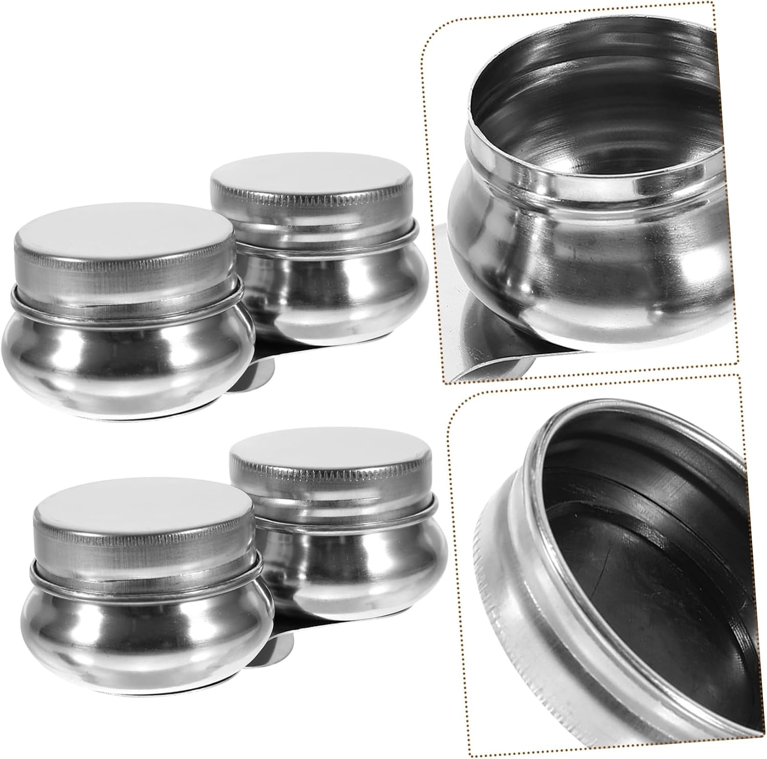 SEWOART 2pcs Stainless Steel Palette Cup with Lid Mouth Dipper for Oil Painting and Brush Cleaning Reusable Mixing Containers for Artists Convenient Art Tools