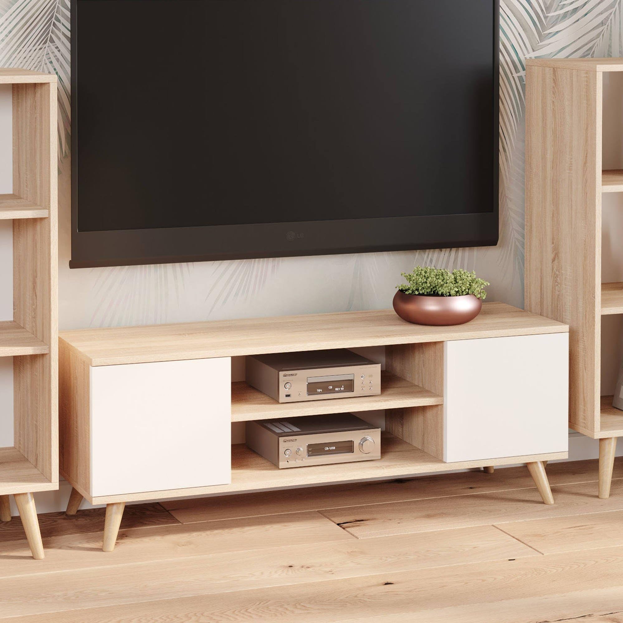 Apetaccat Supporto TV per TV da 55 a 60 pollici, in rattan con