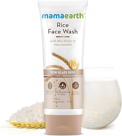 Mamaearth Rice Face Wash With Rice Water & Niacinamide for Glass Skin | For Hydrated & Even skin Tone | Korean skin Care | All skin Types | For Men…