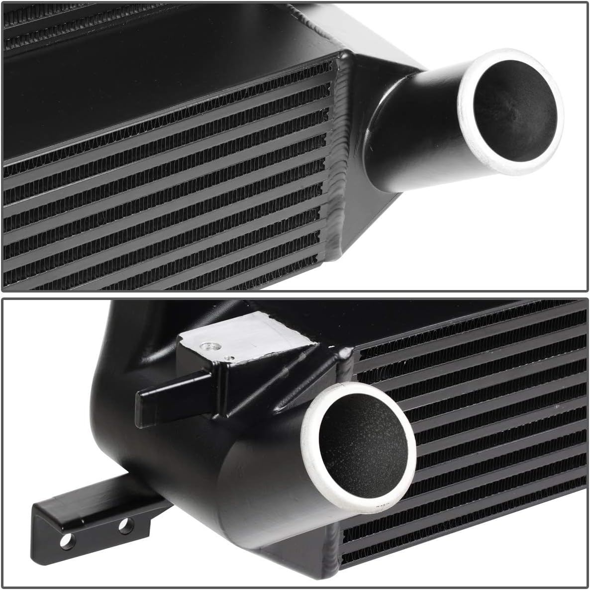 Auto Dynasty Front Mount Intercooler Compatible with 2015-2023 Ford Mustang EcoBoost, Full Aluminum, Bar and Plate, Black Powdercoated