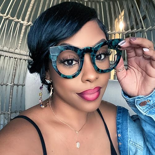 Miniatura 2 de VOOGLAM Gafas de bloqueo de luz azul ojo de gato para mujer, gafas de gran tamaño a la moda, Cadence VFP0290