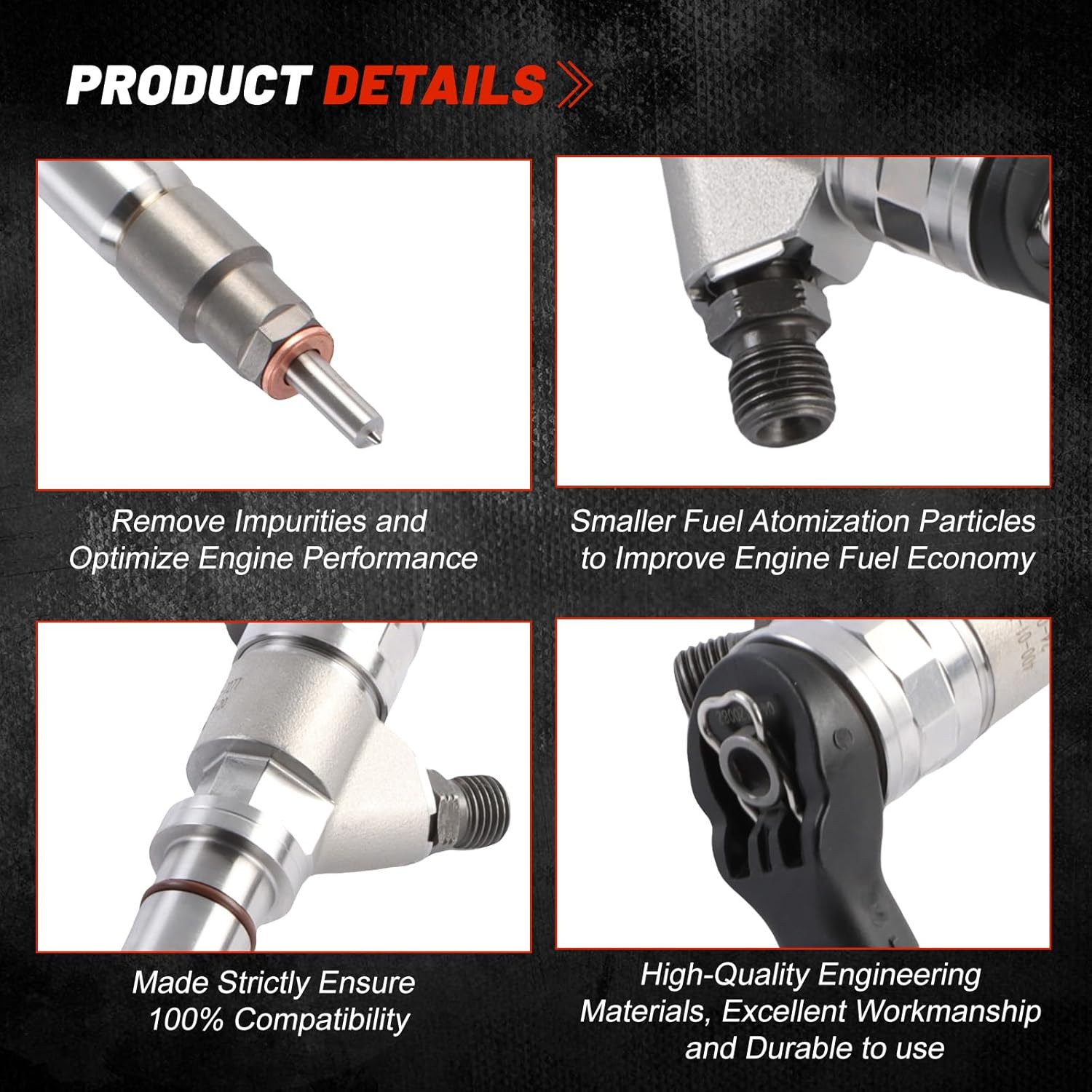 4PCS 0445120082 97780360 98002368 19208742 Common Rail Injector for Duramax LMM 6.6L V8 Engine GMC Savana Sierra 2500 3500 4500 Chevy Express Silverado 2500 HD 3500 HD 4500