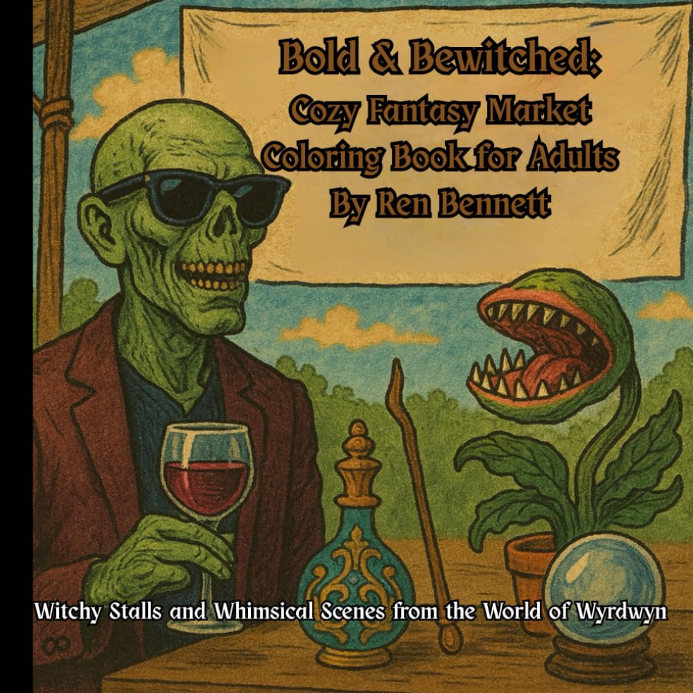 Bold & Bewitched: Cozy Fantasy Market Coloring Book for Adults
