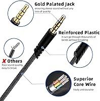 Vista 5 de LecLooc Cable de repuesto para cable Astro A40, cable trenzado de auriculares A10, cable de control de volumen de 6.5 pies6.6 ft compatible