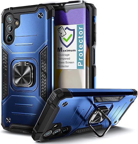 Miniatura 1 de NZND Funda para Samsung Galaxy A14 5G con protector de pantalla de vidrio templado (cobertura máxima), grado militar protector de cuerpo completo,