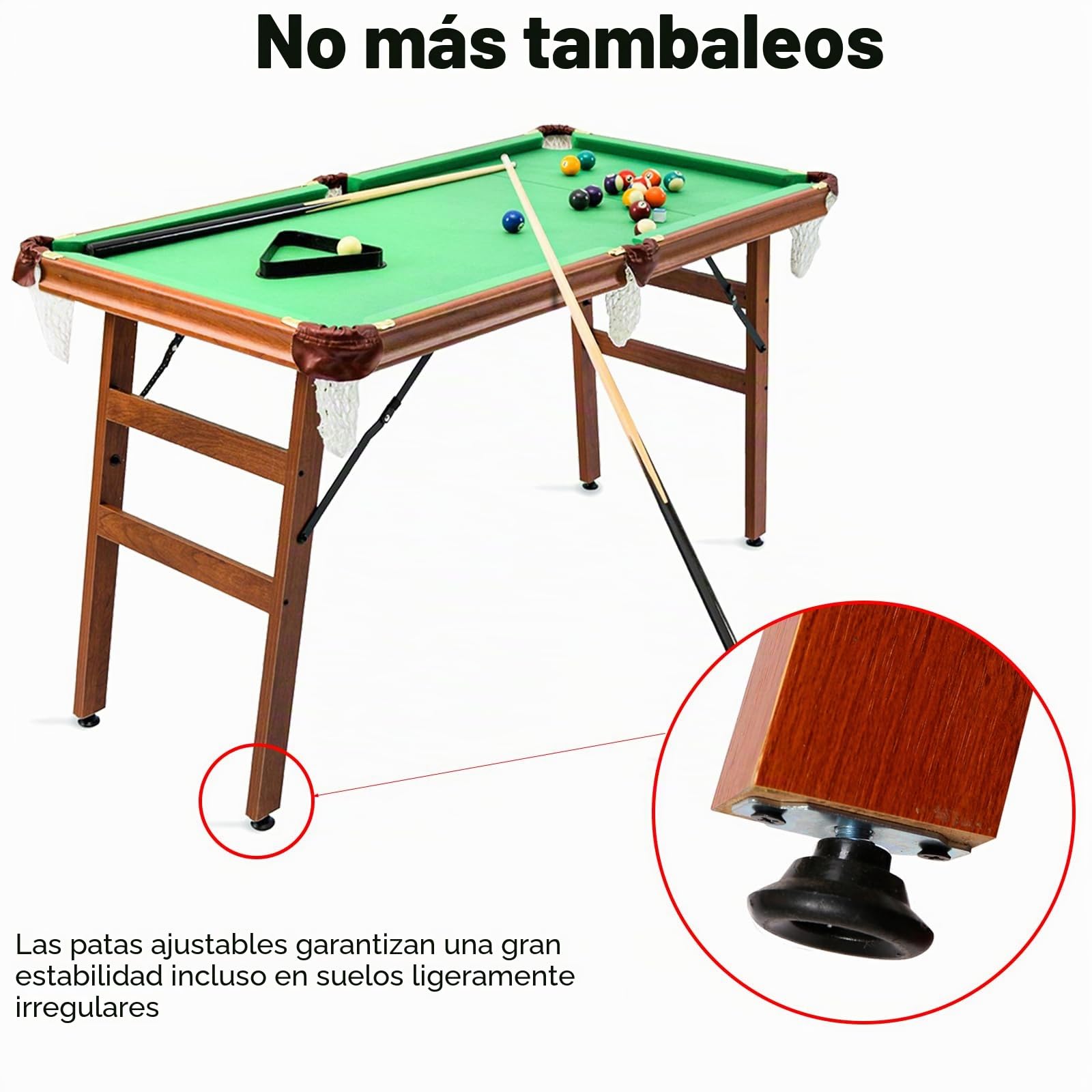 Mesa plegable de billar, mesas de billar para pool y snooker con accesorios, juego de mesa para 2-4 jugadores, 140 x 74 x 80 cm.