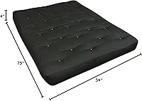 Vista 2 de Gold Bond Colchón futón de algodón de 4 pulgadas, conducto, matrimonial, negro