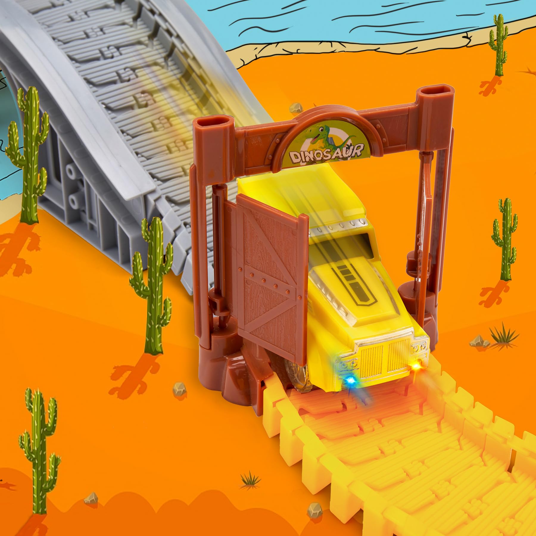 OR OR TU 342Stück Rennstrecke Spielzeug ab 3 4 5 6 jahre Kinder Auto Rennbahn Autobahn Eisenbahn 2 Elektrisch Rennfahrzeug Cars Flexibel 360° Autorennbahn Schienen Ingenieurwesen Geschenk Jungen