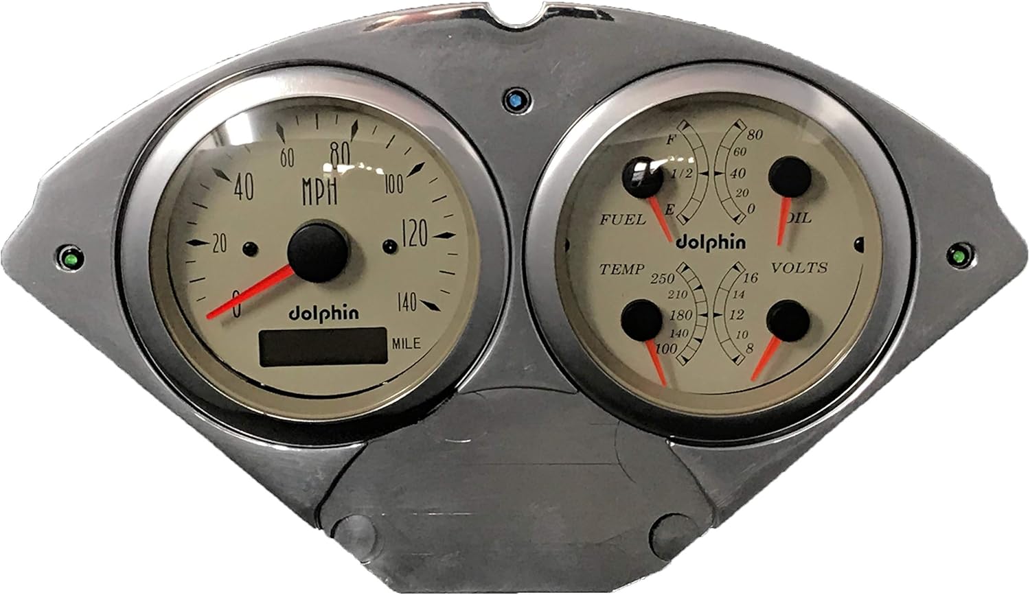 1955 1956 Chevy Car 3 3/8" Quad Style GPS Gauge Dash Cluster Panel Beige