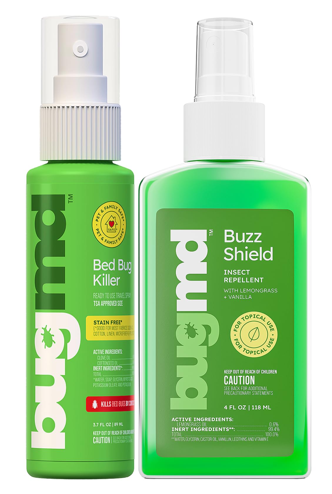 Amazon.com: BugMD Bed Bug & Mite Spray 3 oz and BugMD Buzz Shield ...