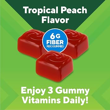 Vitafusion GLP-1 Support Fiber Plus Vitamins D, B12 and Folate Gummy Vitamins, Citrus Flavor, Sugar Free, 90 Count, 30 Day Supply