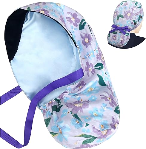 Miniatura 175 de ABAMERICA Gorras quirúrgicas para mujer, gorro de enfermera, soporte funcional para cola de caballo para cabello largo, individual o forrado