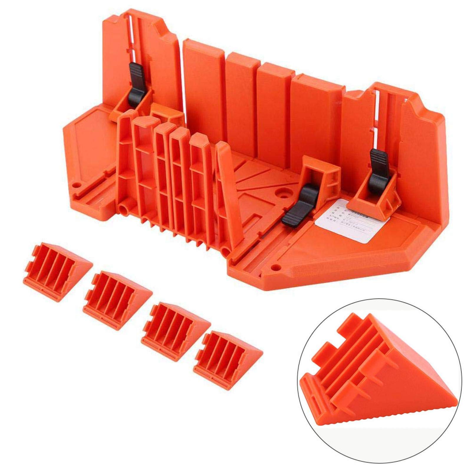 Caja de inglete de sierra, herramienta de hardware Caja de inglete de sujeción de corte de madera Plástico para balancear la sierra para ventanas saledizas