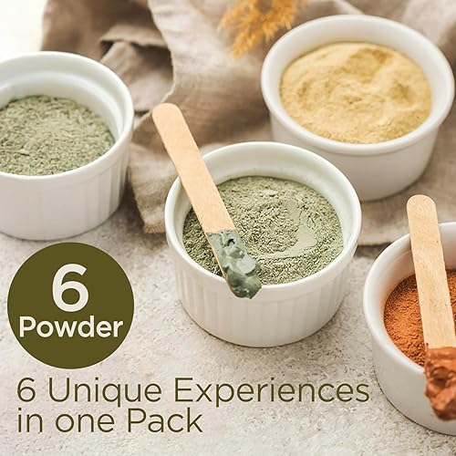 Miniatura 2 de Juego de polvos de hierbas ayurvédicas para el cuidado del cabello, paquete de 6 (3.5 onzas cada uno), Amla, Shikakai, Brahmi, Neem, Hibiscus y