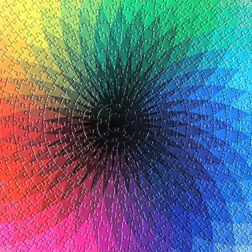Miniatura 4 de Moruska Rompecabezas de 1000 piezas para adultos y adolescentes, rompecabezas redondo grande de color degradado arcoíris difícil y desafío