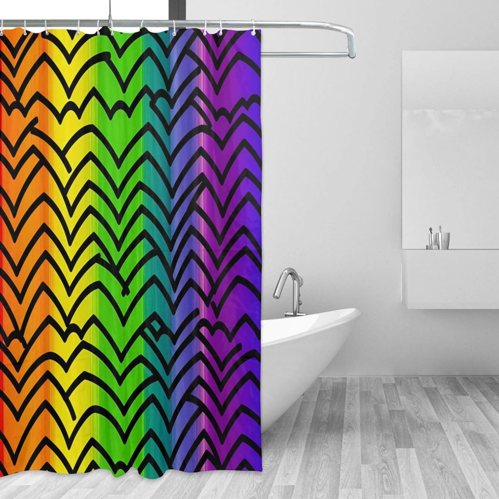 Rideau de douche imperméable motif arc-en-ciel Gay Pride pour s'affirmer