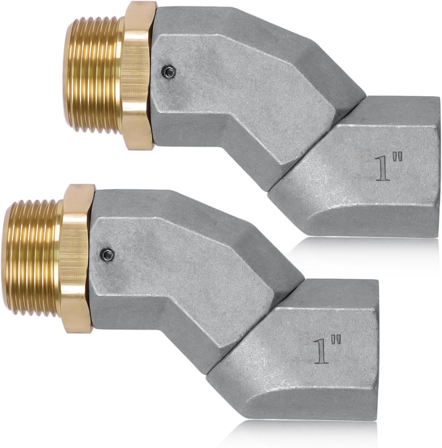 1" NPT Fuel Hose Swivel, 360 Rotating Connector for Fuel Transfer Pump Fuel Hose Fitting Nozzle, 1 Inch Multi Plane Fuel Injection Nozzles Swivel, 2PCS