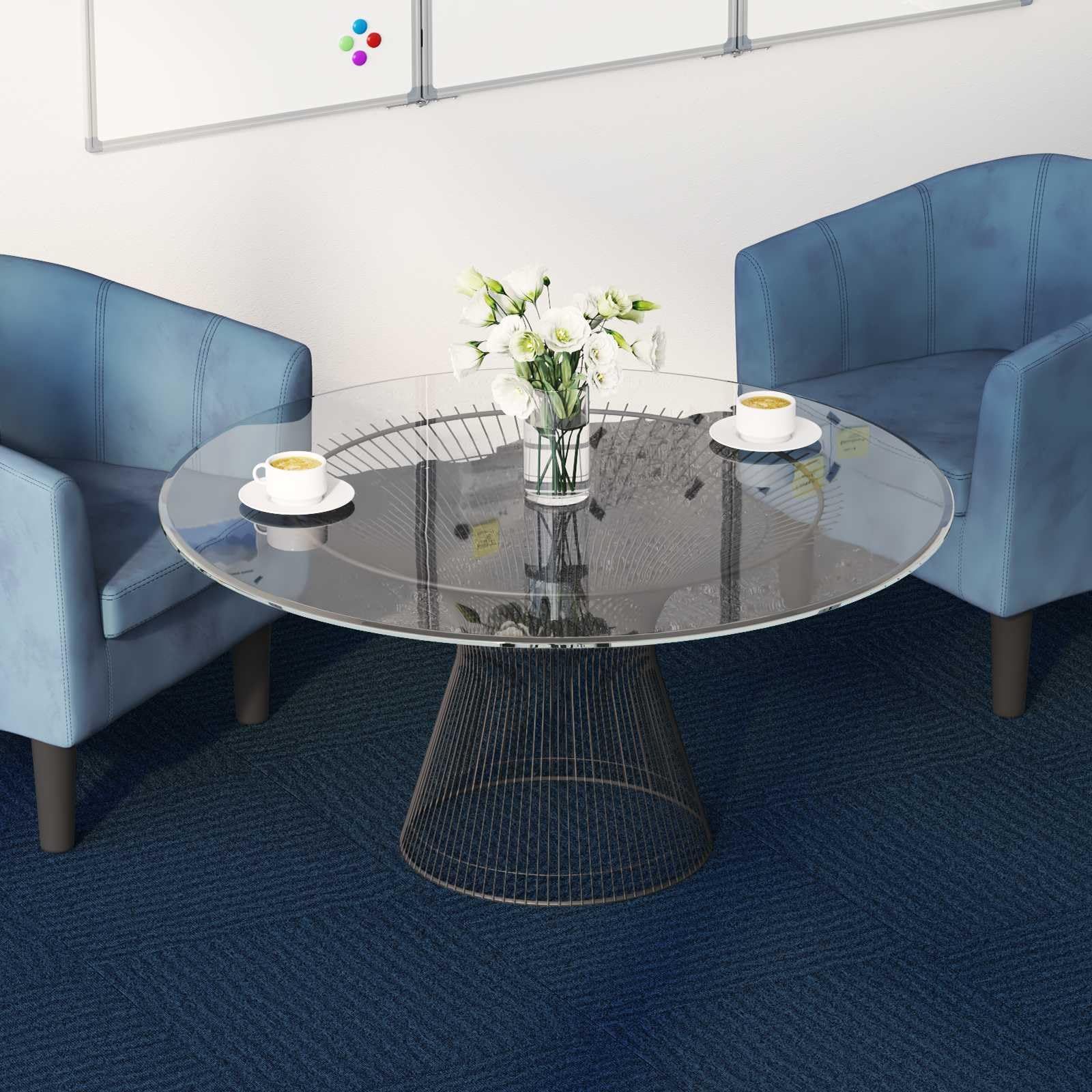 vidaXL Carreau de Tapis Bleu 50 x 50 cm 20 pc PP et Bitume