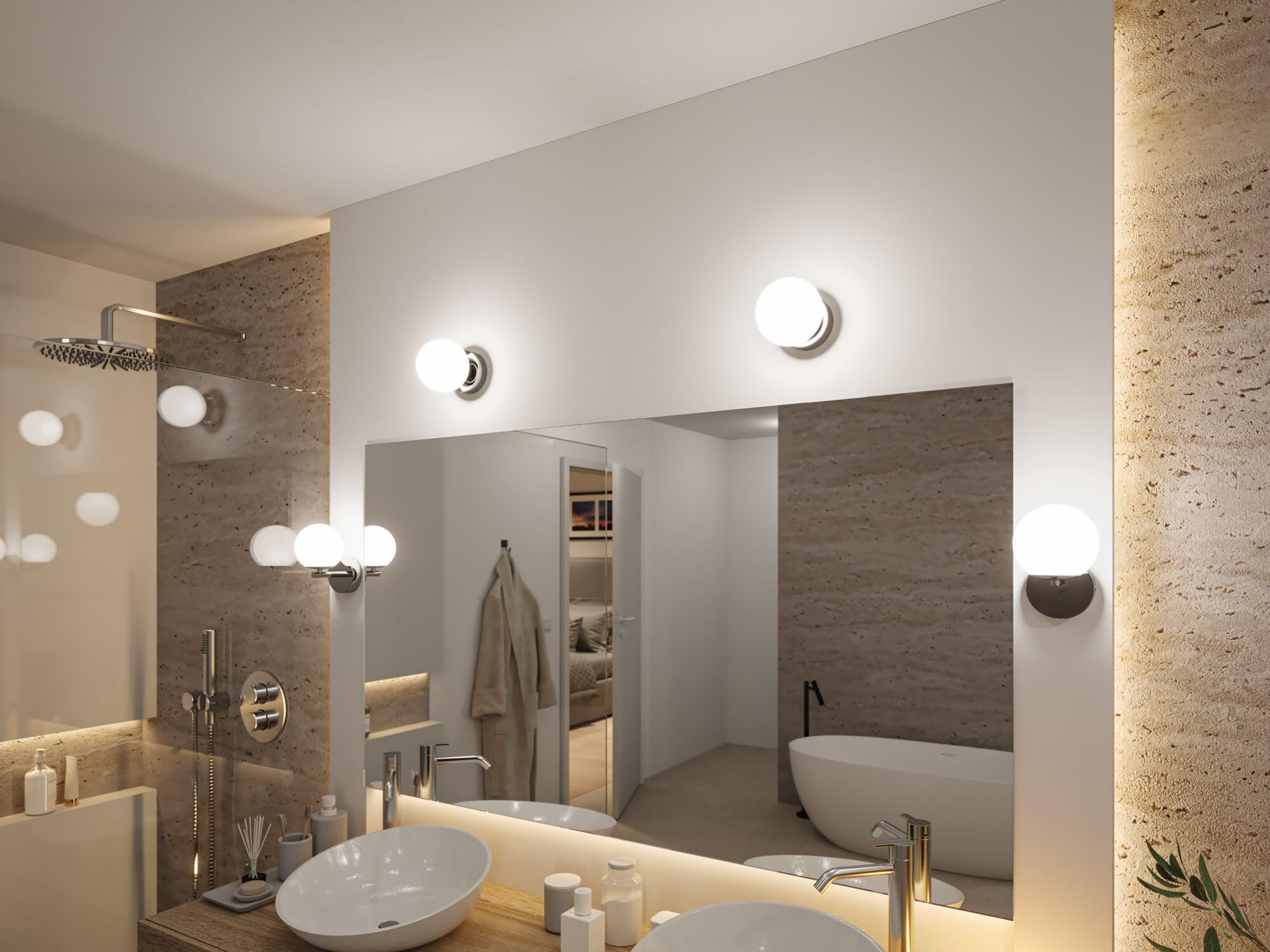 Paulmann 71064 Plafón LED Selection Bathroom Gove IP44 3000K 400lm 230V 5W, cromado, satinado luminaria de baño