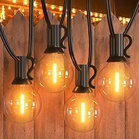 Vista 12 de GPATIO Guirnalda de luces para exteriores de 25 pies, luces impermeables para patio (blanco cálido, 25 pies, blanco cálido)