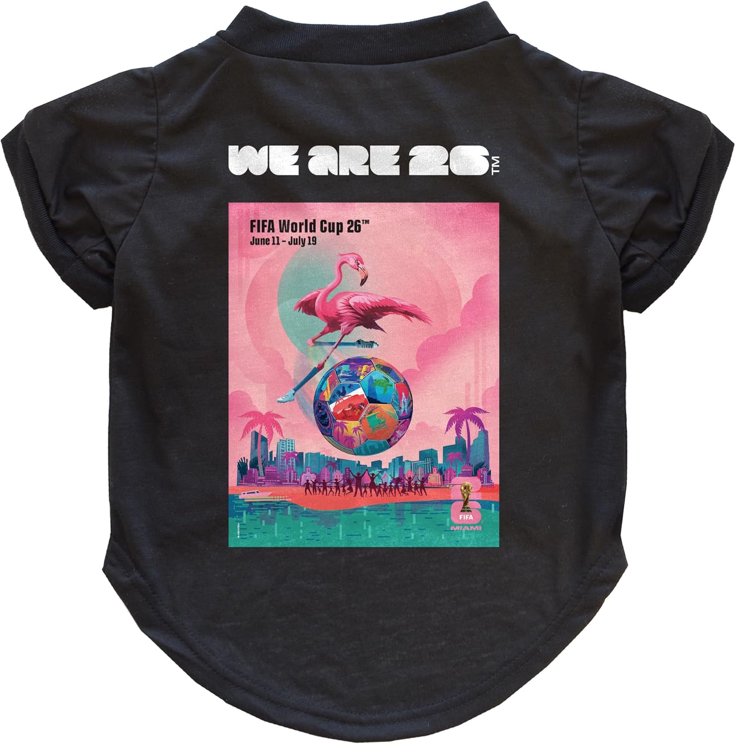 Littlearth Pet T-Shirt City Edition – Official FIFA 2026 Pet Apparel, 11 Host City Graphics, Black, XS–XL