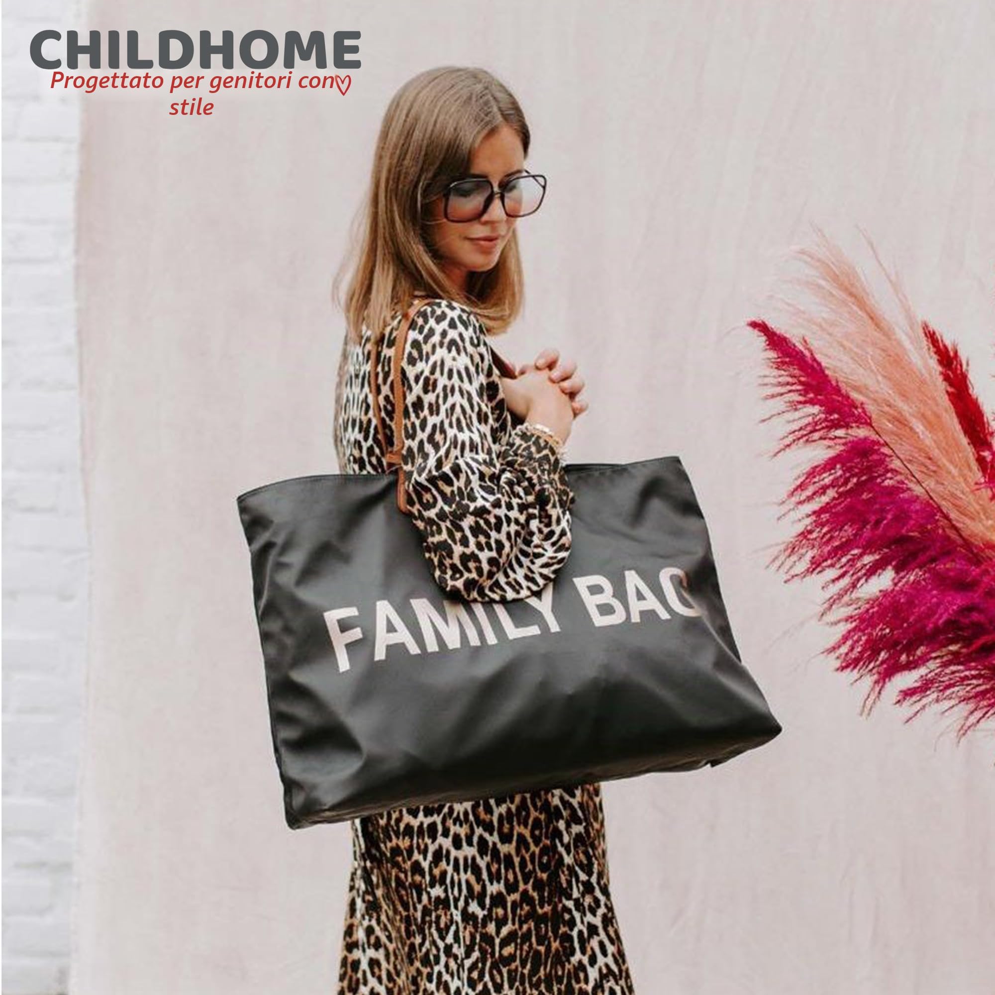 CHILDHOME Family Bag Borsa Fasciatoio Borsa da Viaggio Weekend Grande Capacità Nero e Oro