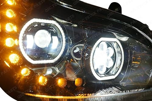 Miniatura 3 de QSC Truck Parts Bumper Set Full LED Black Headlight Assemblies LH RH Pair for Kenworth T680