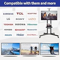 Vista 6 de Mobile TV Stand with Wheels for 32-70 inch LED LCD 4K Flat/Curved Screen TVs, UL Certificated Rolling/Floor TV Cart, Height Adjustable TV Trolley