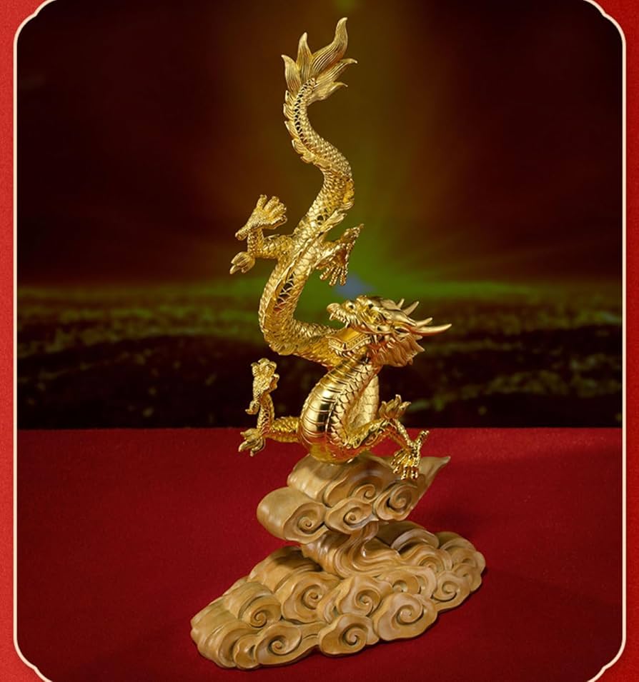 銅制 十二支竜 マスコット 戯珠竜招財 風水 開運 装飾品 工芸品 置物
