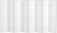 Vista 14 de Red Lantern Pantalla Shoji de doble cruz de 6 pies de alto, color blanco, 5 paneles