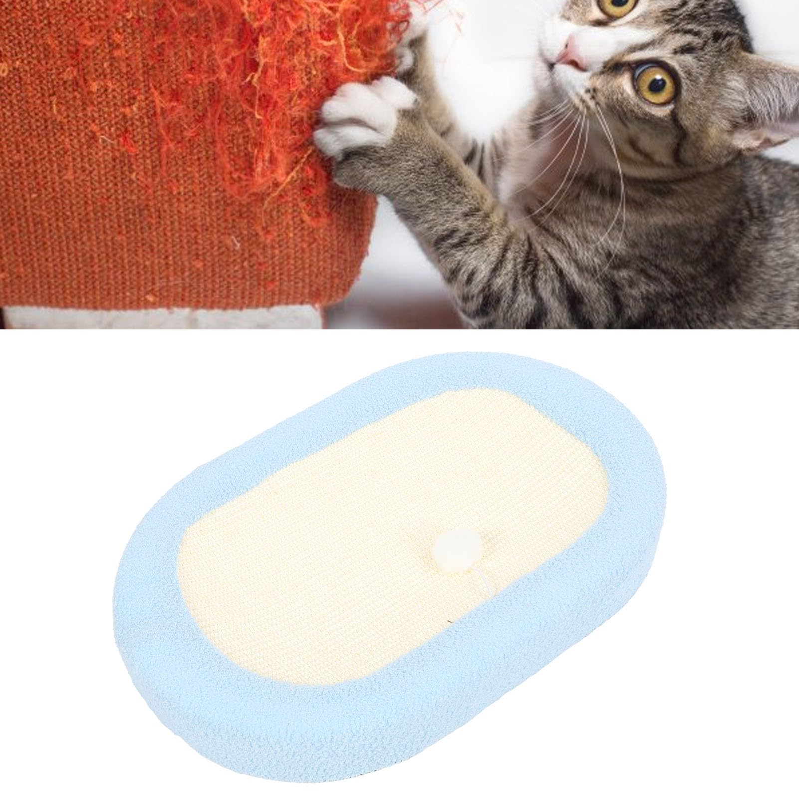 Rascador Para Gatos Serenity Bloom, De Sisal Y Felpa, 60x33x2 Cm, Para Suelo O Pared, Protege Muebles