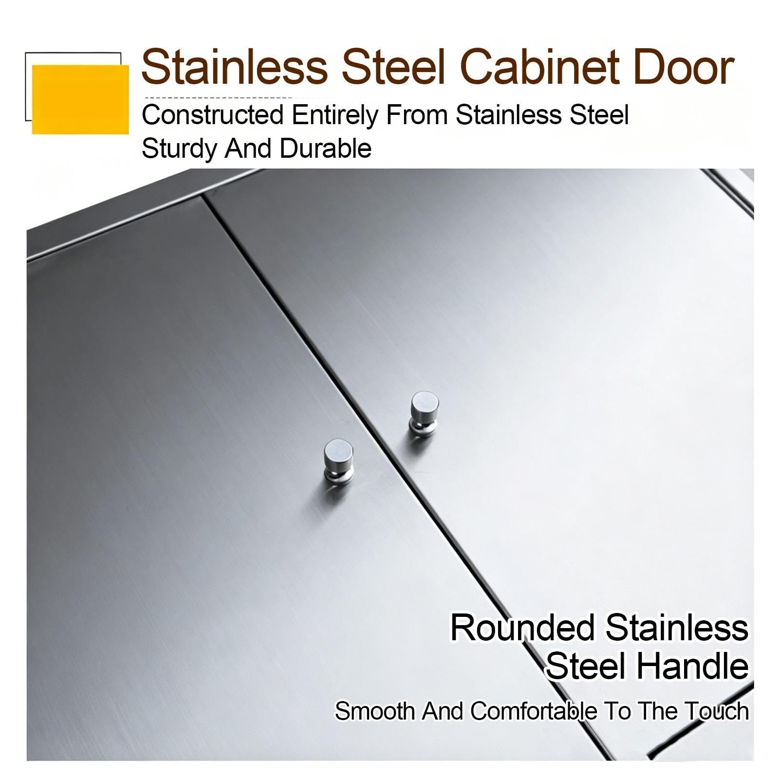 Multi-Use Stainless Steel Wall Cabinet, Large Capacity Metal Organizer