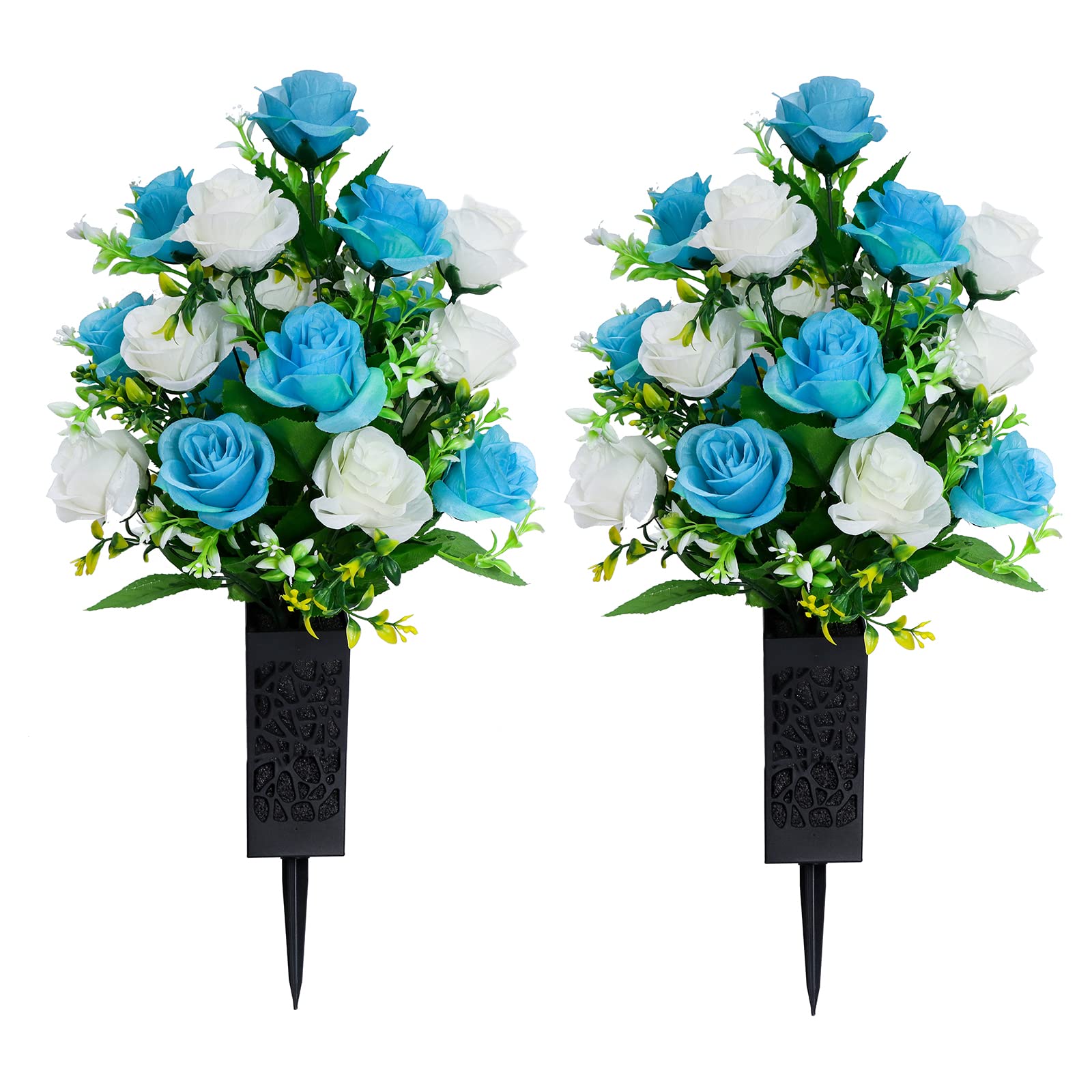 Buy Two Artificial Graveyard Flower with vaseUsed for The Tombstone
