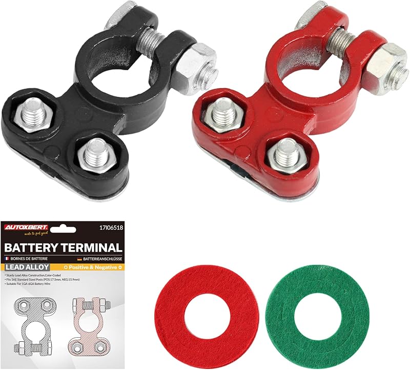 Terminais de Bateria AUTOXBERT Positivo e Negativo para Polo Superior – Kit com 2