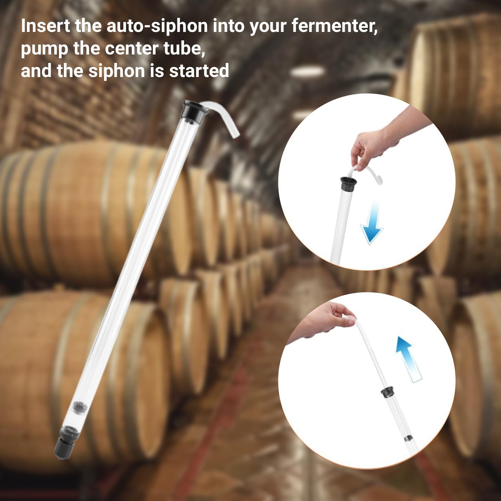 MillTrip Auto Siphon Siphon Tage Cane, 35 Cm Mini Auto Syfonu do Piwa, Wino, Wiadra i Carboy, Plastikowy Syfon z Rurkami, Osad Swobodny Przenoszenie do Domu