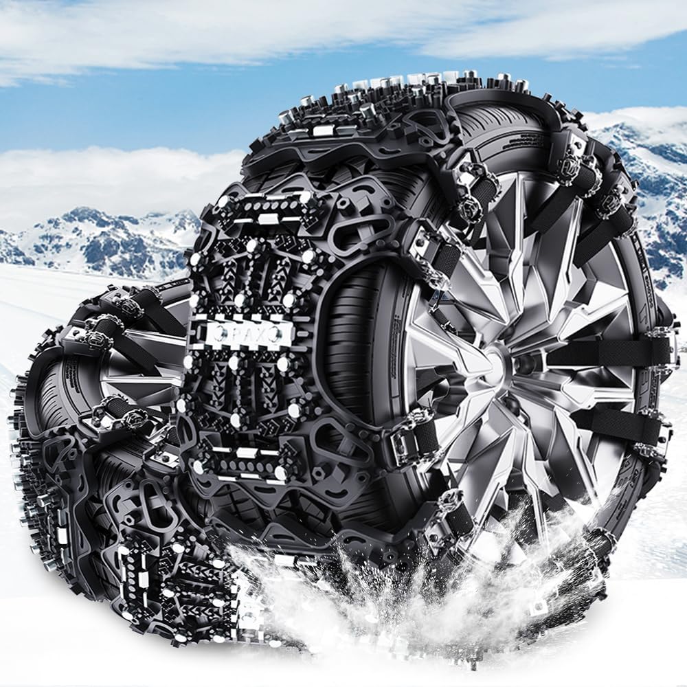 Tire Chains, Non-Metal, 2025, Genuine Product, 6 Pieces, Non-Metal, Car Tire Chains, No Jack Up Required, Compatible with 165mm-285mm/R12-19, Easy Installation, Winter Essential, Japanese Manual