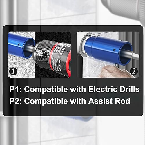 Miniatura 4 de Herramienta extractora de tubería rota y válvula con varilla de asistencia, guante para taladro eléctrico (12" 34" 1")