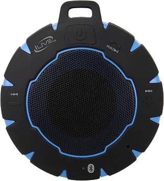 iLive Portable Waterproof Floating Bluetooth Speaker with Carabiner Clip