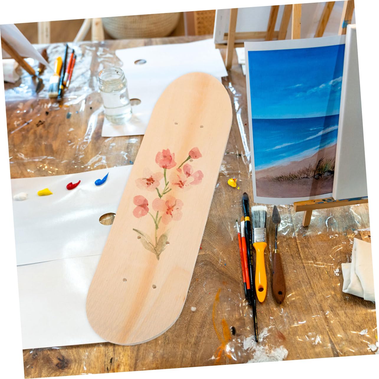 2stücke Holz-Skateboard DIY Graffiti Board Skateboard-zubehör Unvollendetes Skateboard-Deck Für Wand Blank Graffiti Skateboard Leeres Skateboarddeck Leeres Skateboard-Deck