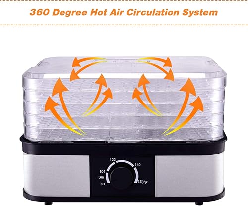 Miniatura 3 de Safstar - Máquina deshidratadora de alimentos de 5 niveles, deshidratadores eléctricos de frutas y verduras con temperatura ajustable de 104 -158 ,
