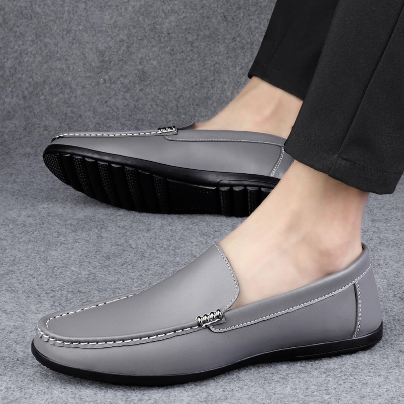 Hixingo Scarpe da Guida da Uomo in Pelle