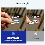 SUPVAN E12 Bluetooth Label Maker Machine with 4 Tapes, Support Keyboard & App with 30+ Fonts and 660+ Icons, Rechargeable Inkless Labeler for Office, Home, Kitchen, School, Organization, White