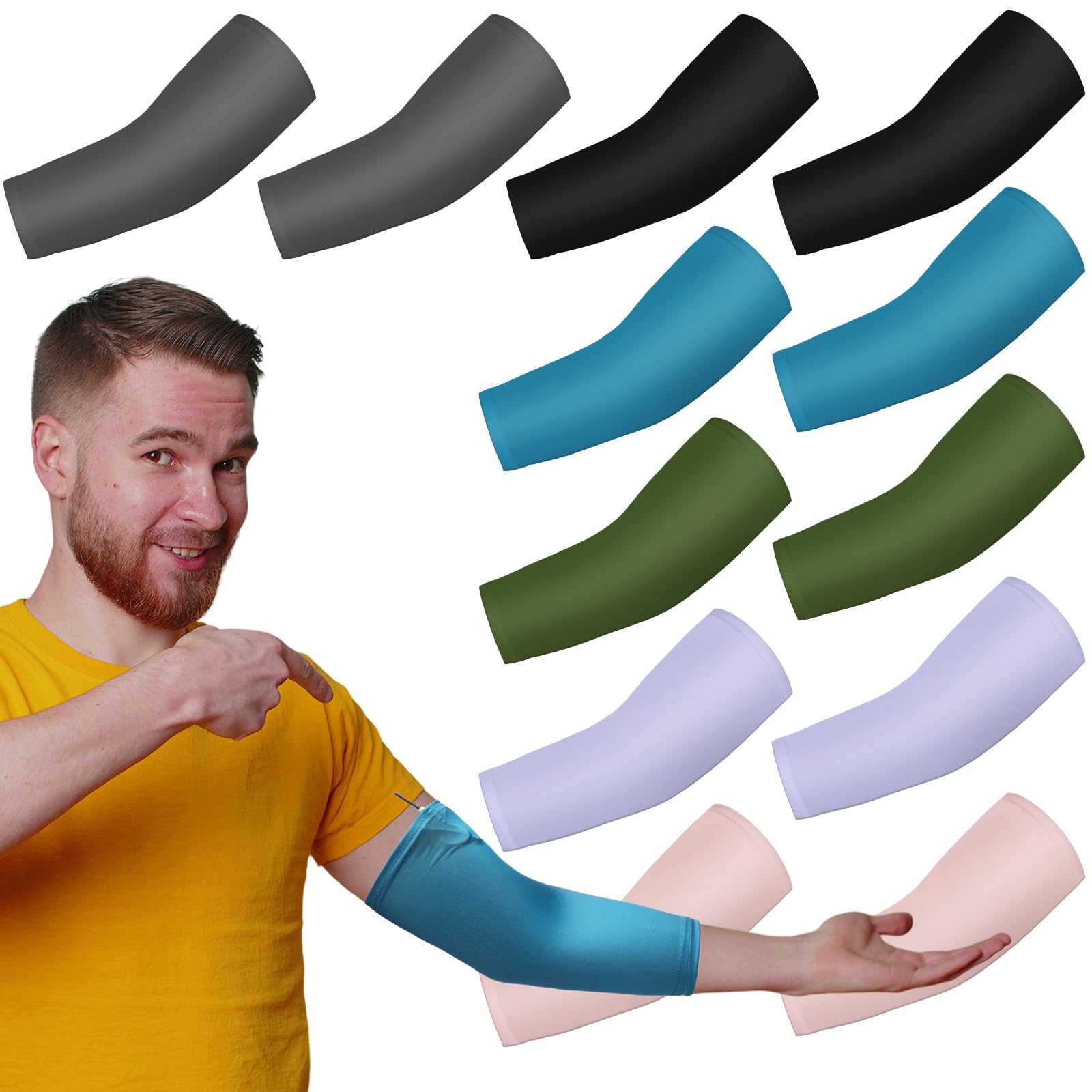 Cuffbow PICC Line Sleeve Cover for Adults PICC Line Sleeve Protector Reutilizable PICC Sleeve Breathable Arm Cast Cover Elastic Line Sleeve for PICC Nursing Supplies (Solid Style)