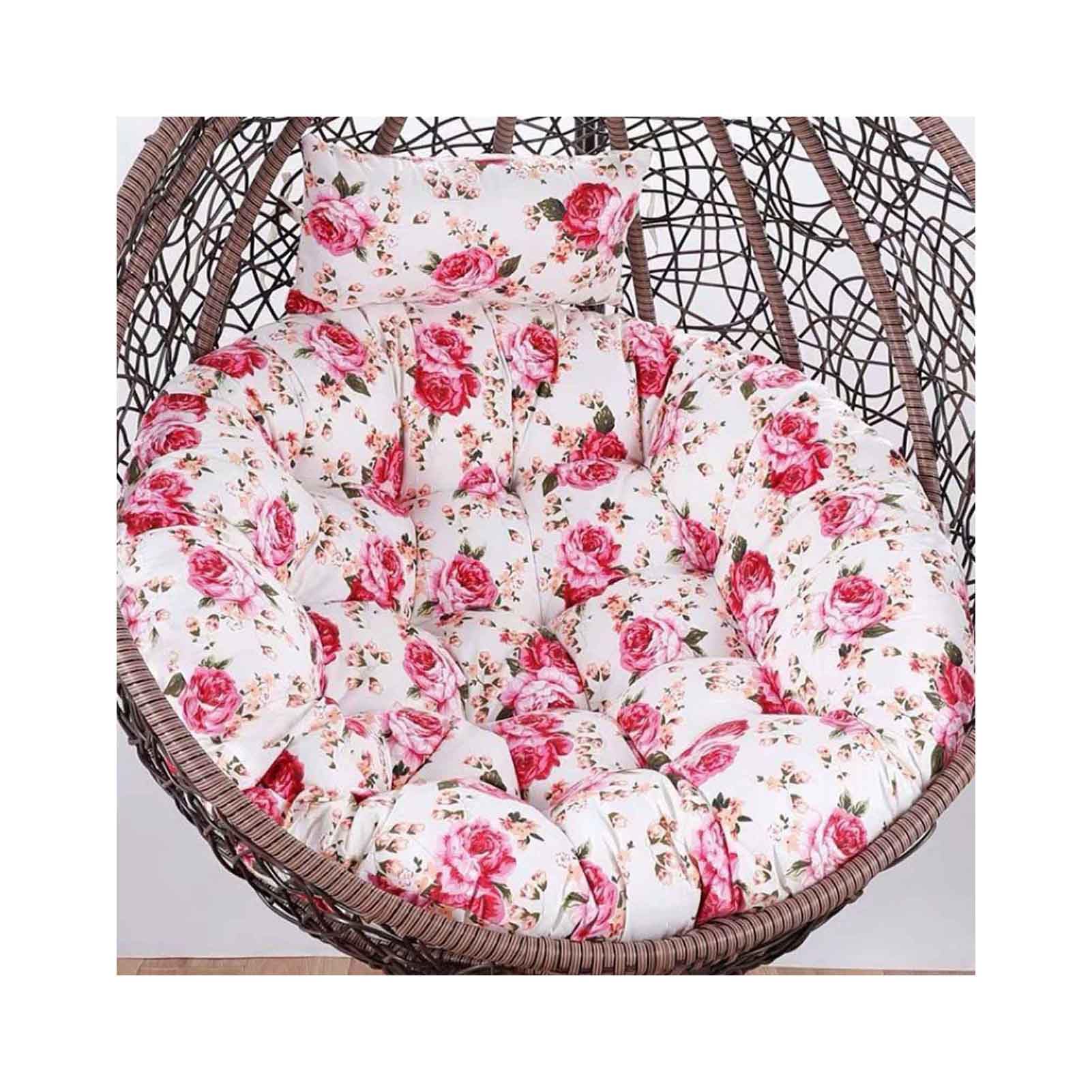 Egg Chair Cushion Replacement Hanging Basket Swing Chair Cushions With Headrest, Outdoor Indoor Thick Large Seat Cushion With Pillow Nest Back (Chair Not Included) (45" (pad jacket only),J)