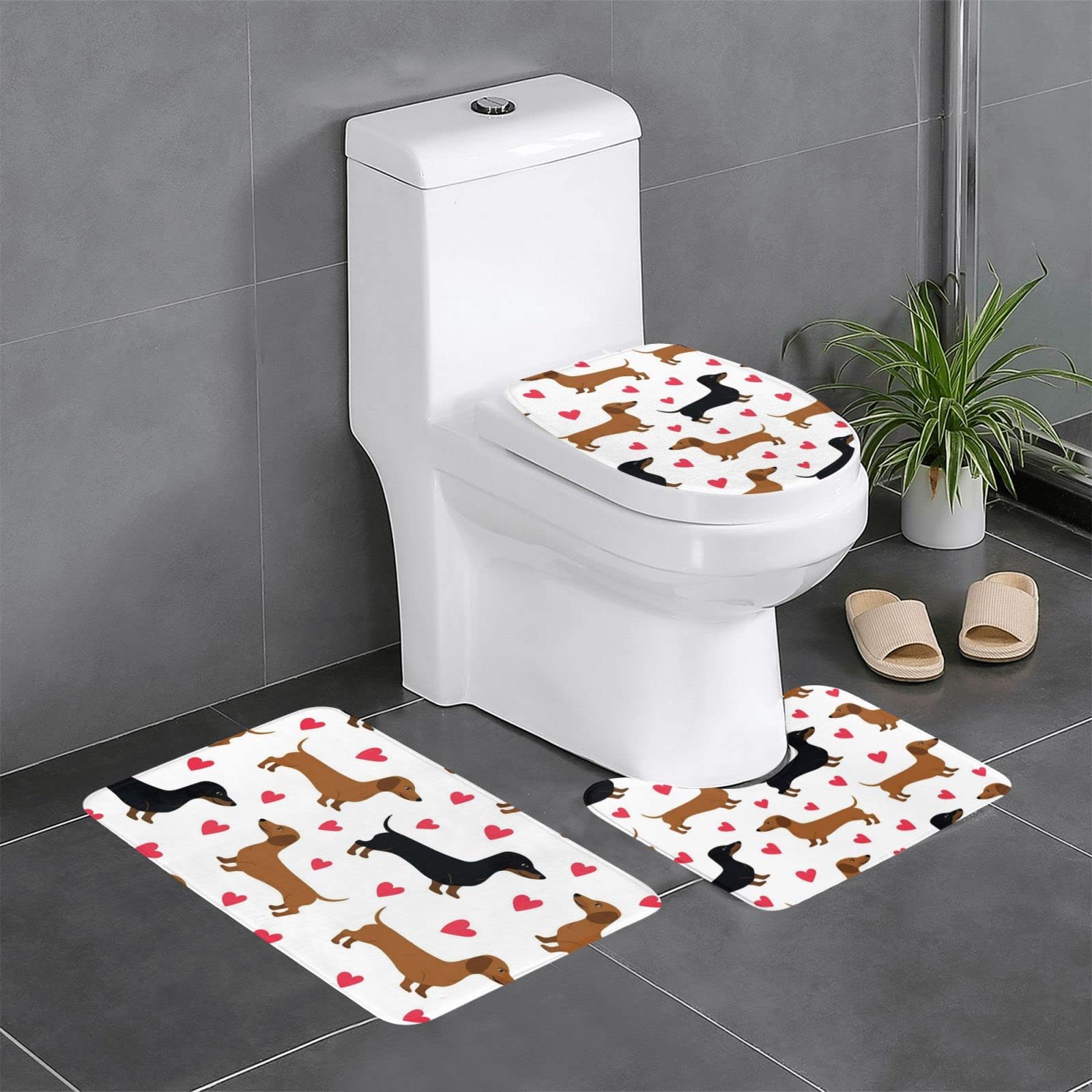 Tapis de salle de bain teckel BONDIJ pour sortie de baignoire et WC