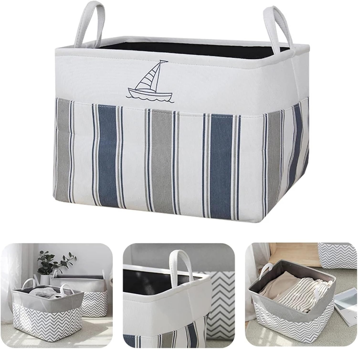 キャンバスシェルフバスケット キューブファブリックストレージバスケット衣服下着用おもちゃのオーガナイザー用折りたたみ式洗濯洗浄洗濯バ