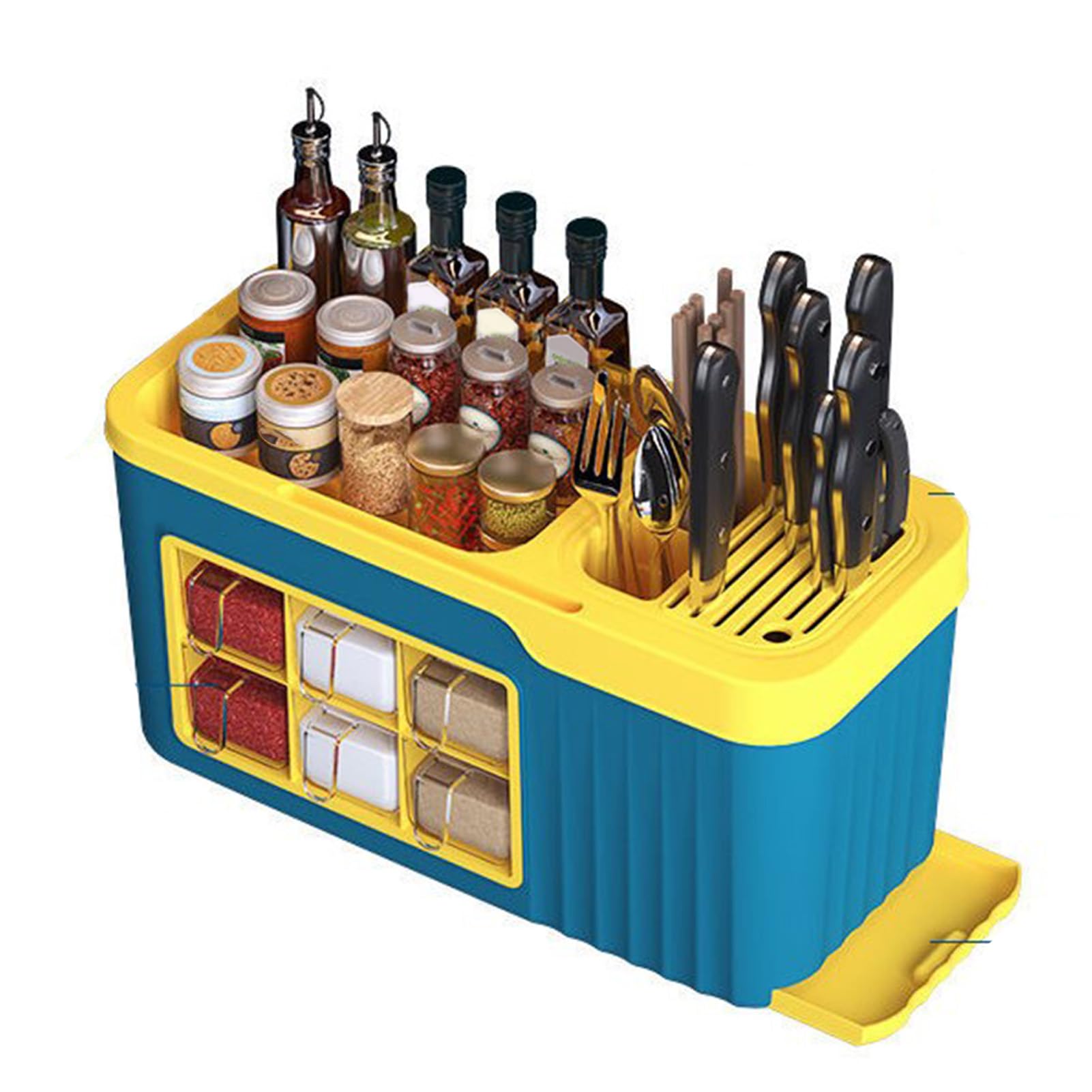 Scatola portabottiglie per condimenti, scatola portaoggetti in plastica per condimenti Portautensili da cucinas multifunzionale per uso domestico in cucinas