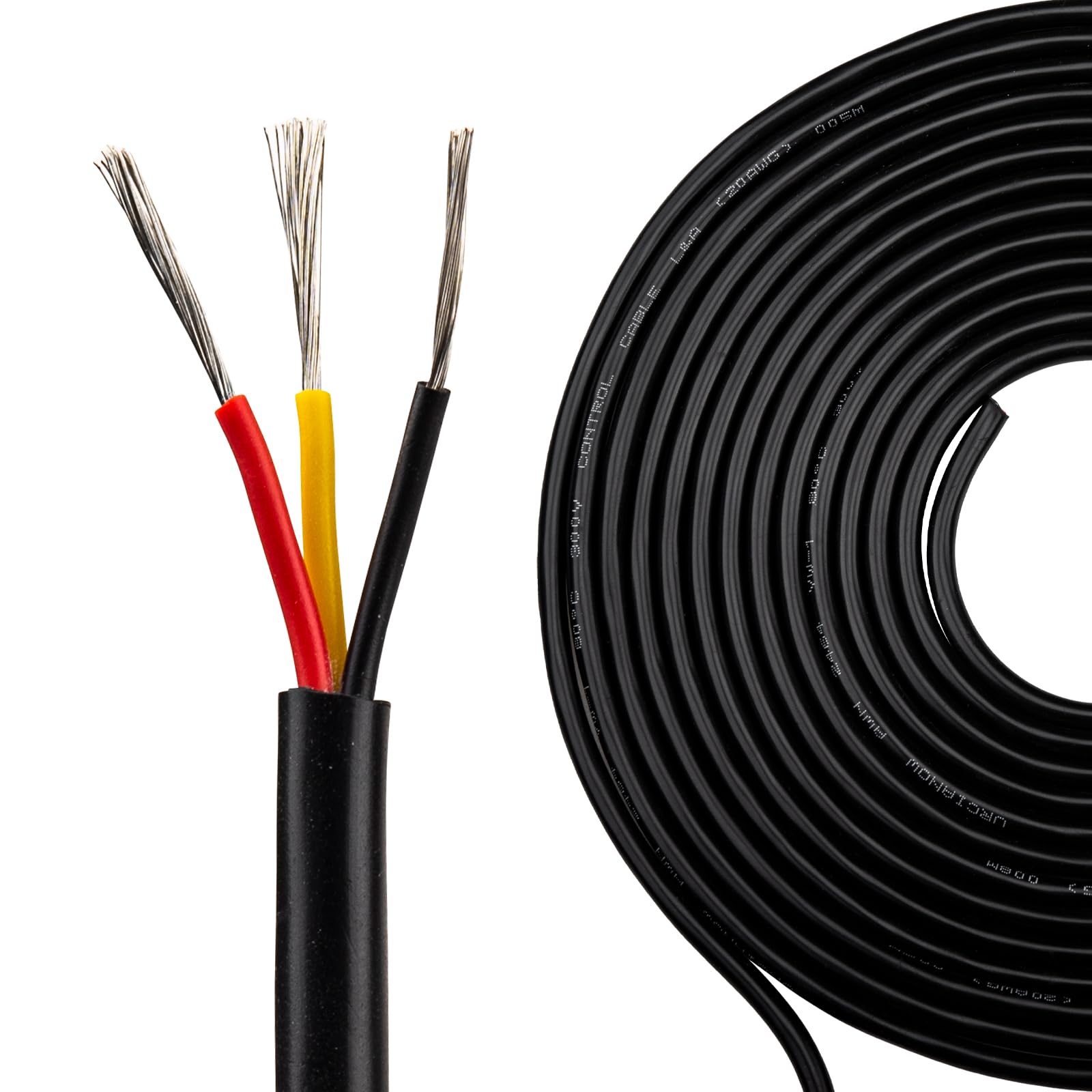 20 Gauge 3-żyłowy przewód kablowy 7M Zewnętrzny kabel do oświetlenia krajobrazu 20AWG 3X0.5mm²Przewód elektryczny Cynowany miedziany przewód niskiego napięcia