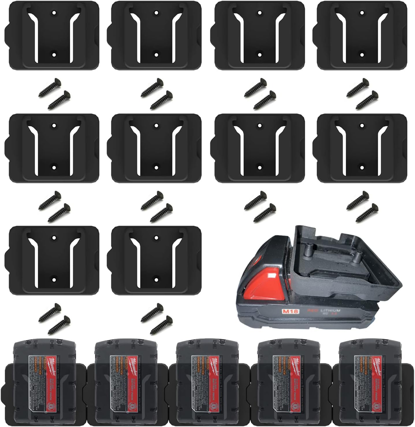 Aazon.co: SZWJT-LV Battery Holder For Ilwaukee 18 18V Battery - View #2